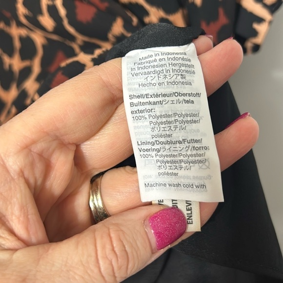 J Crew Tie-neck tiered dress in leopard crinkle chiffon dress Size Small - Picture 3 of 4